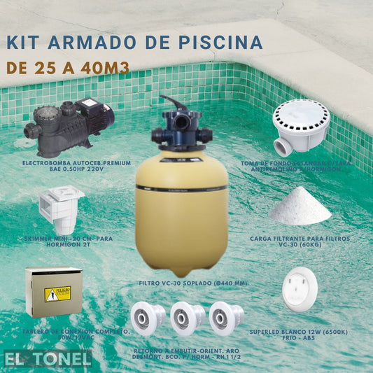 KIT PISCINA 25 a 40m3 6x3