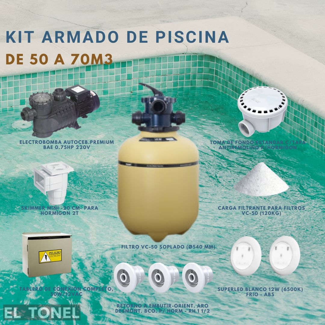 KIT PISCINA 50 a 70m3 8x5