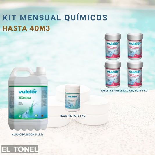 KIT MENSUAL QUIMICOS HASTA 40m3