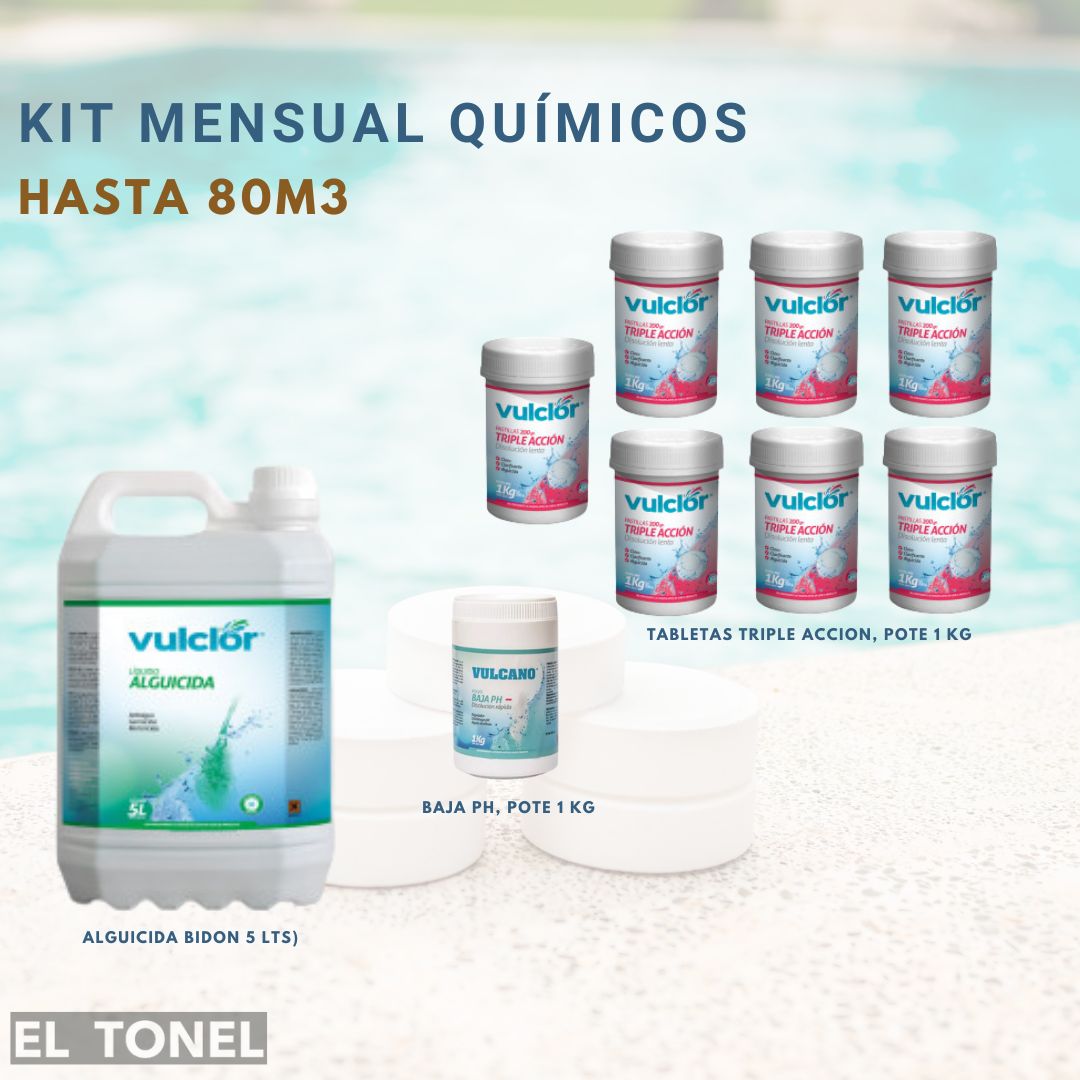 KIT MENSUAL QUIMICOS HASTA 80m3